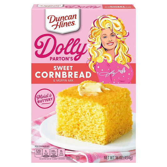 Duncan Hines Dolly Parton Cornbread & Muffin Mix, 16 oz – Potluck Side Dish for Backyard BBQs