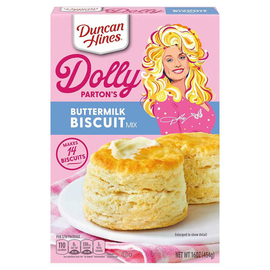 Duncan Hines Dolly Parton's Buttermilk Biscuit Mix, 16 oz. – Oven-Baked Kid Friendly Baking Project for Weekend Mornings