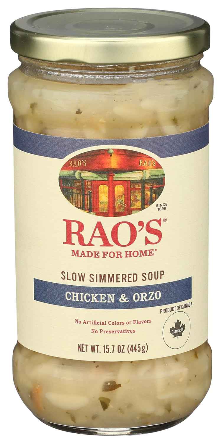 Rao's Made for Home Chicken Orzo Soup – Clean-Label Comfort Meal for Health-Conscious Home Cooks, No Artificial Additives