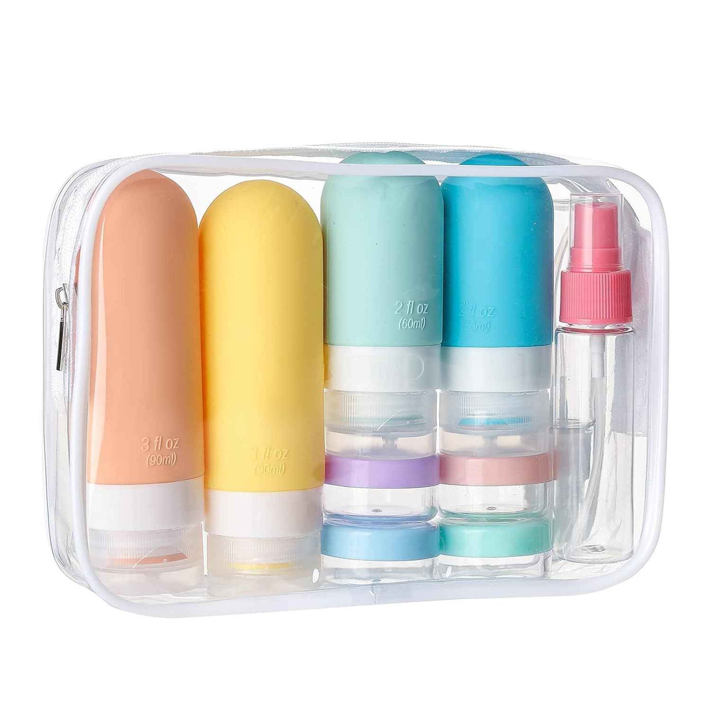 TrailHive Travel Bottles Kit - Road Trip Essentials, TSA Approved Squeezable Containers for Hiking and Camping