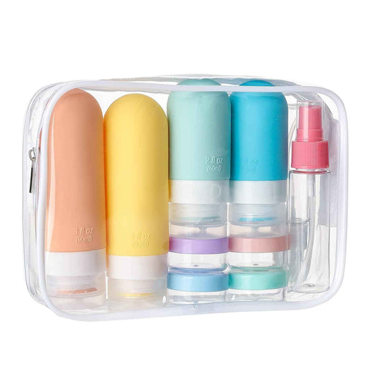 TrailHive Travel Bottles Kit - Road Trip Essentials, TSA Approved Squeezable Containers for Hiking and Camping