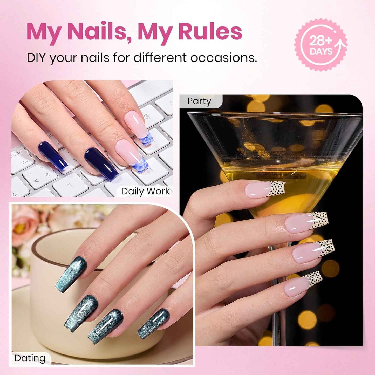 Beetles Gel Nail Tips Flat-X – Clean Coffin Press-On Nails for Intentional Beauty Routines, 16 Pre-Numbered Sizes for a Fuss-Free Custom Fit