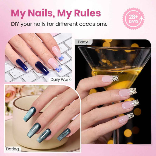 Beetles Gel Nail Tips Flat-X – Clean Coffin Press-On Nails for Intentional Beauty Routines, 16 Pre-Numbered Sizes for a Fuss-Free Custom Fit