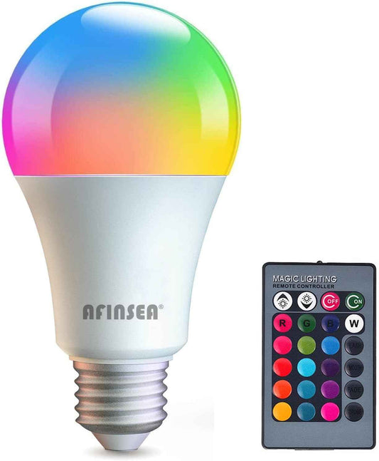 LuminWick RGB Night Light Bulb – Safe Nursery Sleep Light with One-Button Night Mode and 16 Color Options