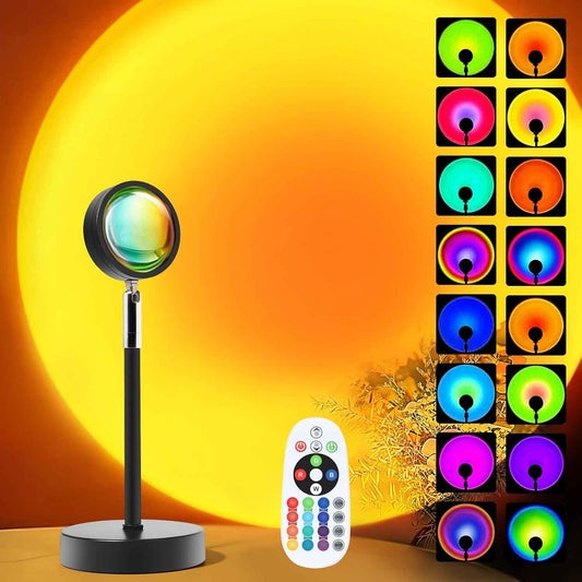 Sunset Lamp Projector – Bedroom Décor Piece, 16 Color Rainbow Halo Light for Cozy Home Atmosphere