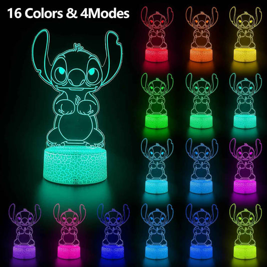 16 Color 3D Night Light with Remote Control – Ready-to-Gift Character Lamp for Boys Girls Tweens and Teens