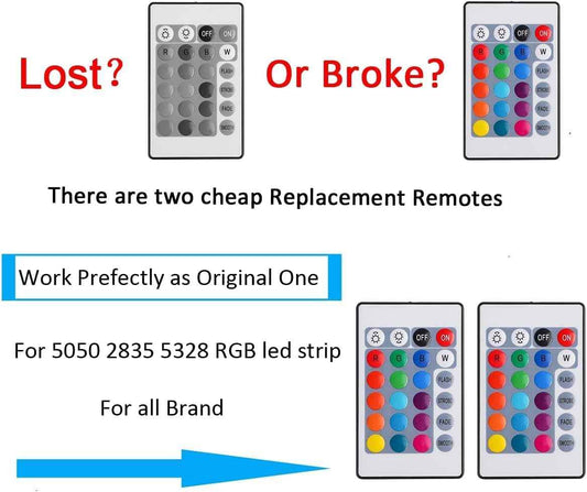 SUPERNIGHT 24-Key RGB LED Remote – Practical Housewarming Gift for New Homeowners, 2-Pack Replacement for Strip Light Setups