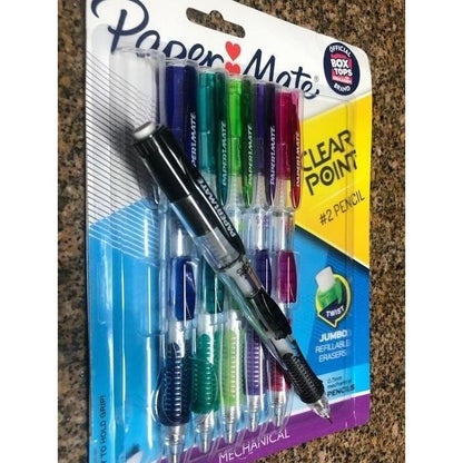 Paper_Mate_Clearpoint_Mechanical_Pencils_0.7mm_HB_#2_Pencils_Lead_6_Count_Assorted_Barrel_Colors_Soft_Grip_Design