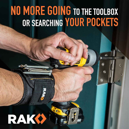RAK Magnetic Wristband – Hands-Free Productivity Tool for Mechanics and Carpenters, Wearable Screw Holder