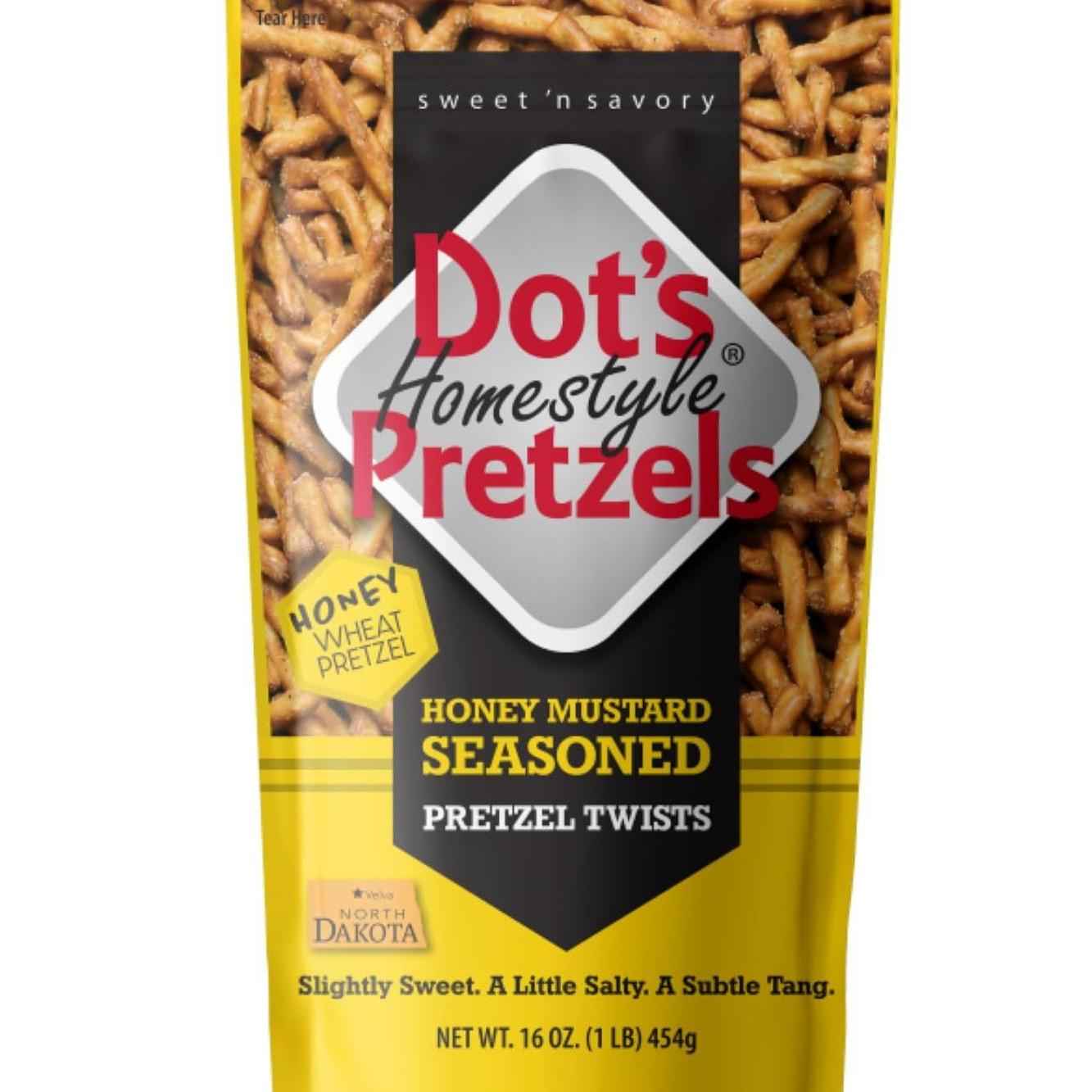 Dot's Pretzels Honey Mustard Seasoned Pretzels – Thoughtful Hostess and Housewarming Snack Gift in a 16oz Resealable Bag
