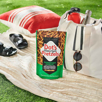Dot's Pretzels Parmesan Garlic Twists – Family Snack for Kids' Lunches, Playdates, and After-School Munching, 16oz Bag
