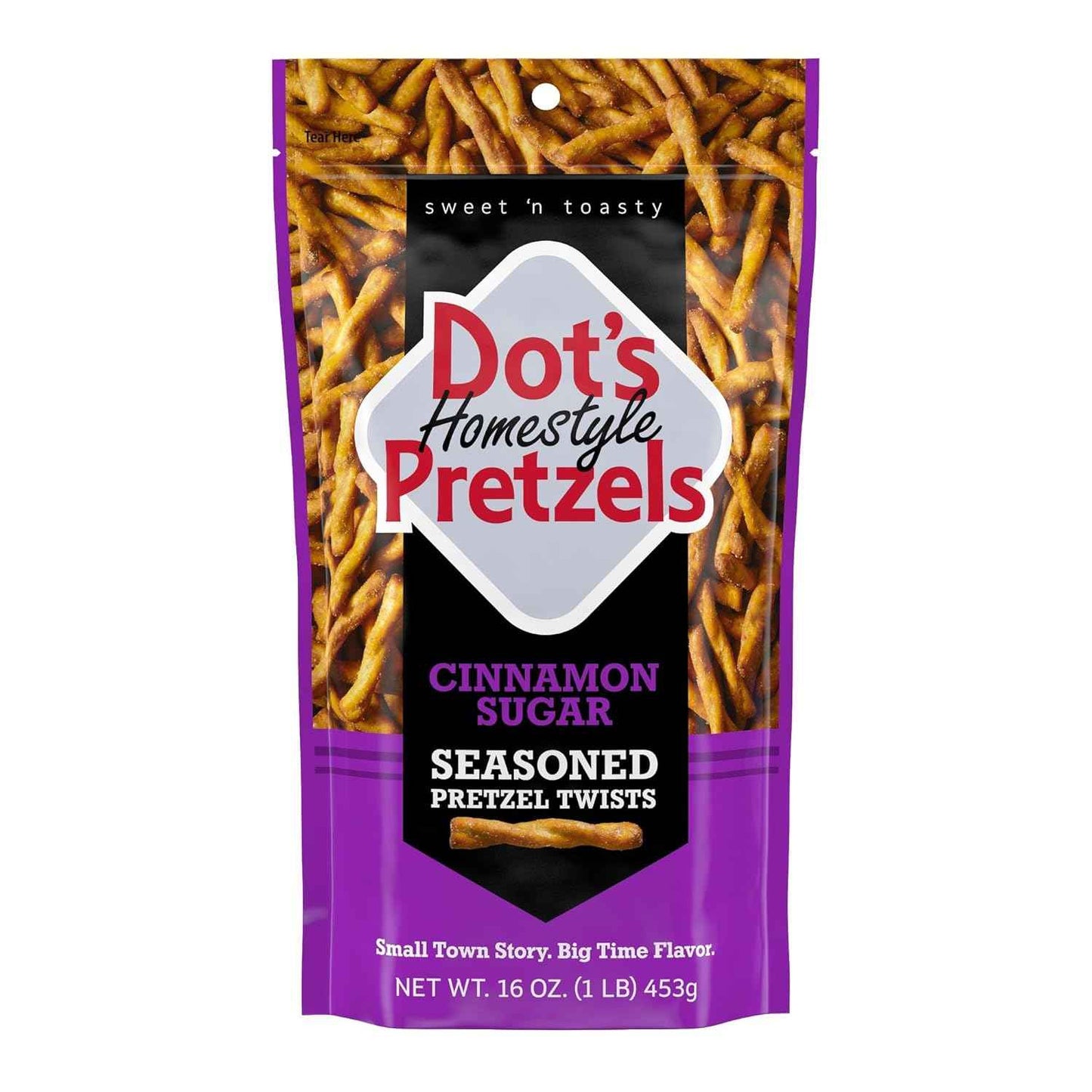 Dot's Pretzels Cinnamon Sugar Pretzel Twist – Lighter Sweet-Savory Snack for Breakfast and Self-Care Snack Breaks
