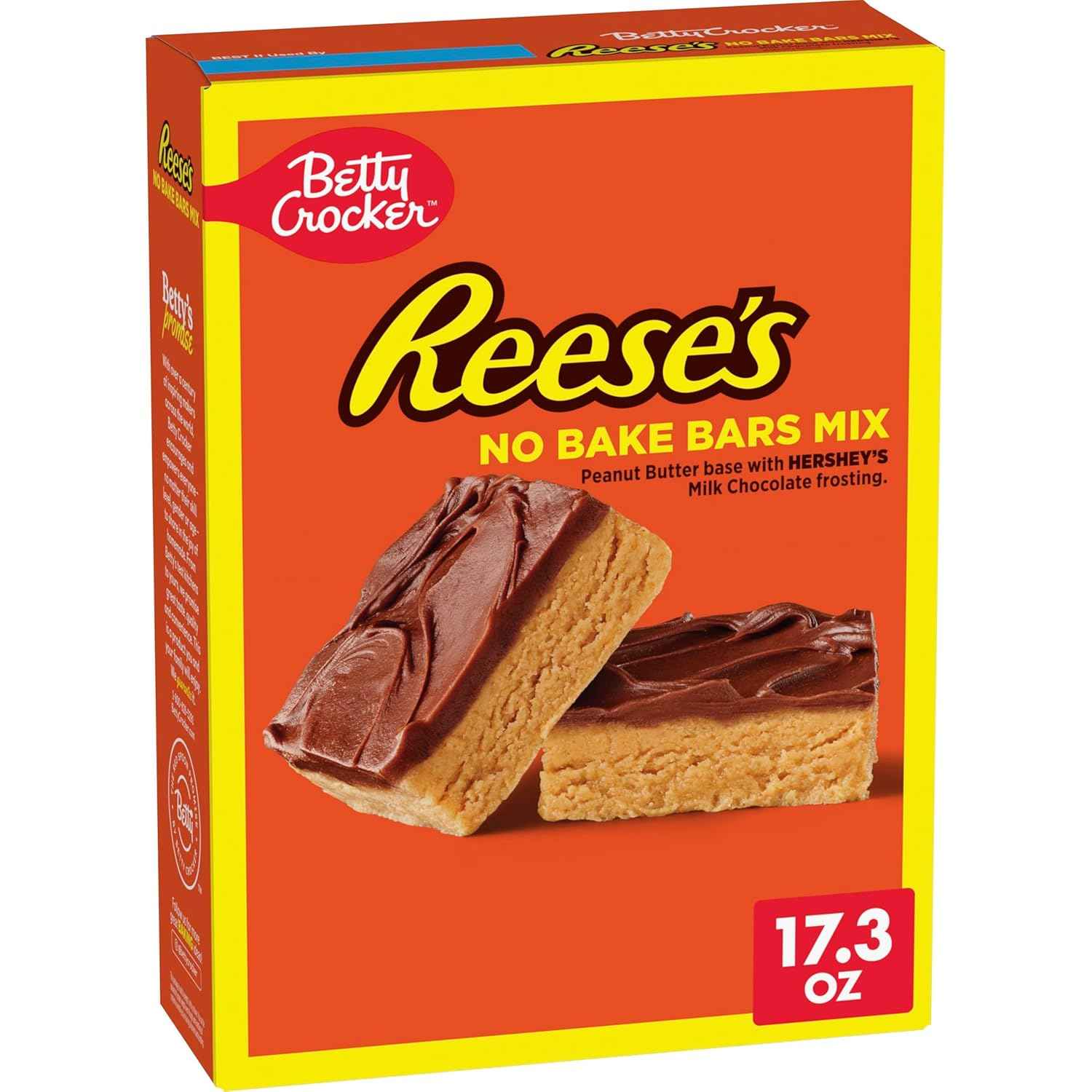 Betty Crocker REESE'S Peanut Butter No-Bake Bars – One-Box Dessert With No Extra Equipment Needed, 17.3 oz