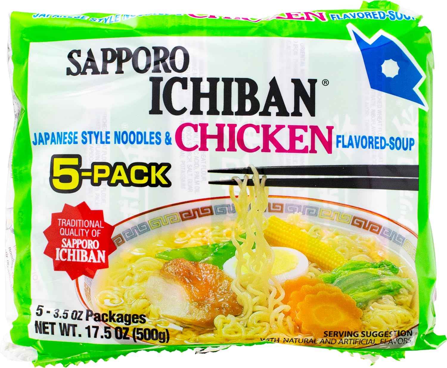 Sapporo Ichiban Chicken Flavored Noodle Soup – Lightweight Camping Meal for Backcountry and Road Trip Dinners