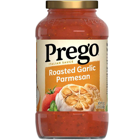 Prego Pasta Sauce Roasted Garlic & Herbs 24 oz Jar – Kid Friendly Family Weeknight Dinner Base