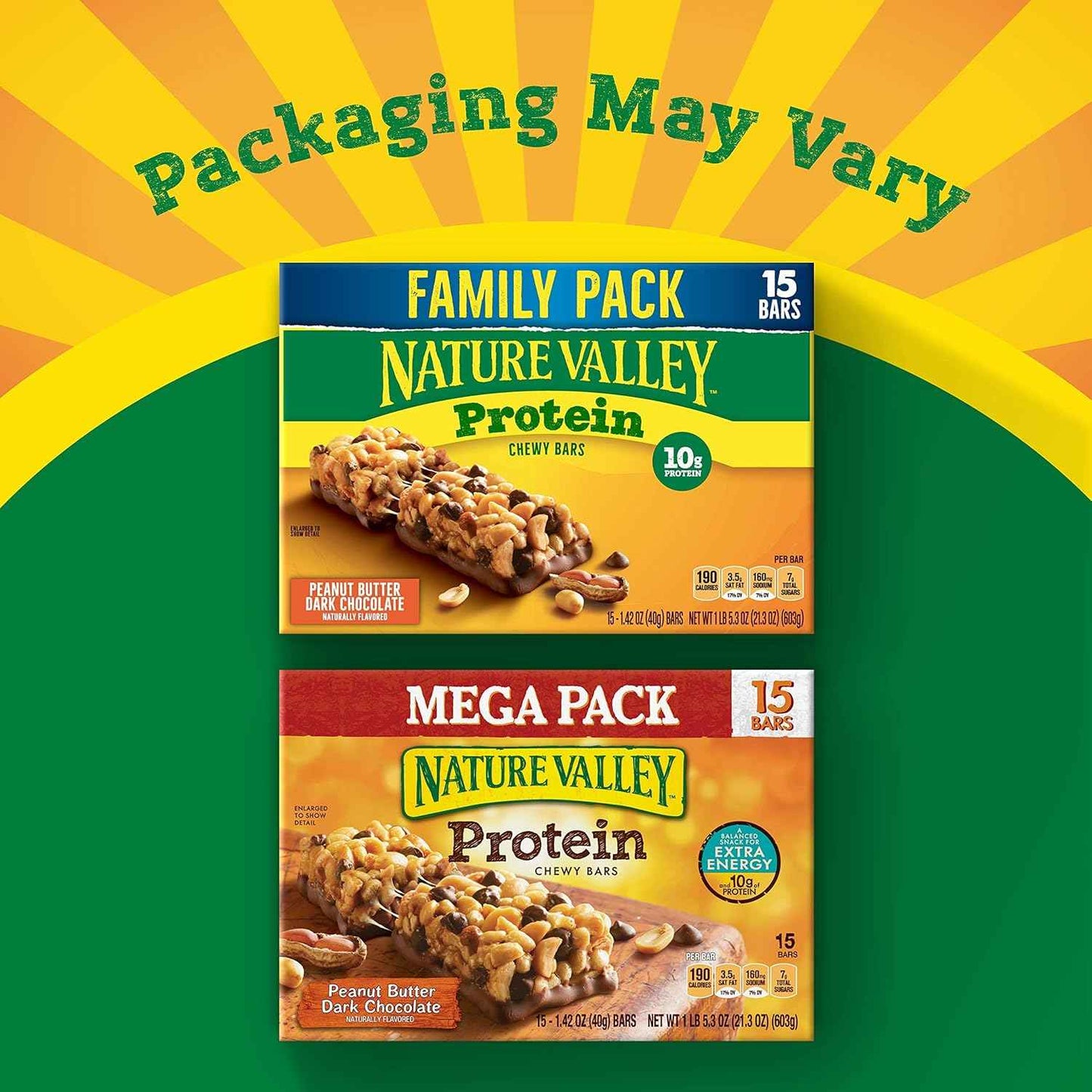 Nature Valley Protein Chewy Bars – Desk Drawer Protein Snack for Home Office Workers, 10g Protein Salted Caramel Nut 15 Count