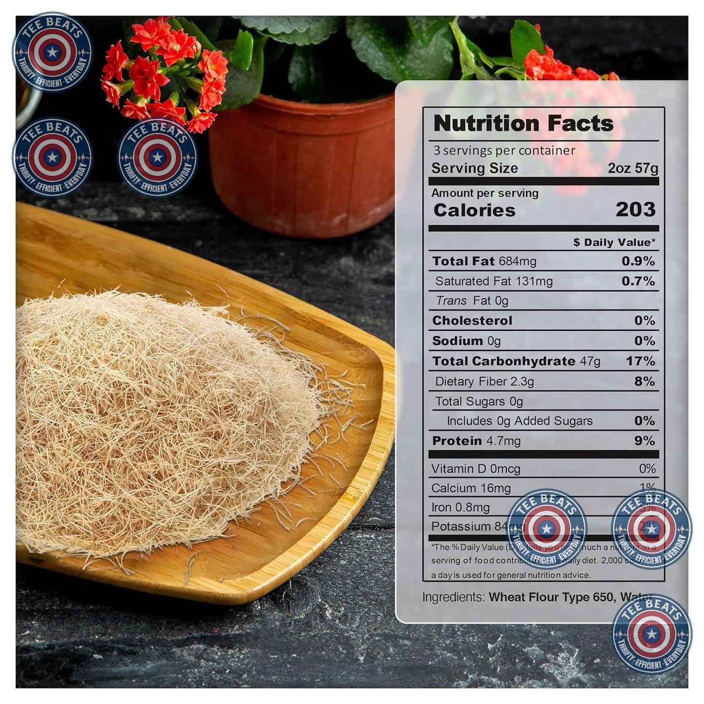 Eastanbul Dried Kadayif Pastry – Pure Two-Ingredient Wellness Baking Staple, Wheat Flour and Water Only Shredded Phyllo for Clean Dessert Making, 6oz