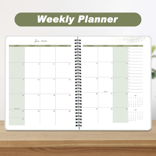 Monthly_Planner_Jan_2024_-_Dec_2025,Simple_Calendar_Planner_Notebook_7"_x_9"_Soft_PVC_Cover_Spiral_Binding_With_Goals_To_Do_List,_Easy_Organize_Your_Schedules