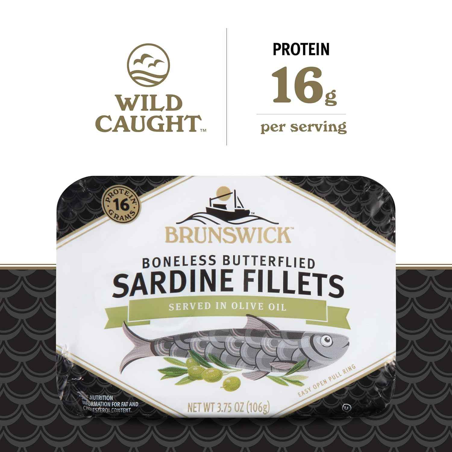 Brunswick Wild Caught Sardines in Olive Oil – Streamlined Pantry Staple for Clean Kitchens