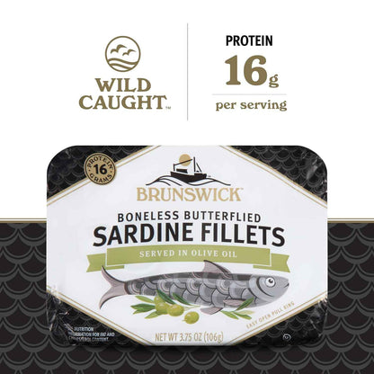 Brunswick Wild Caught Sardines in Olive Oil – Streamlined Pantry Staple for Clean Kitchens