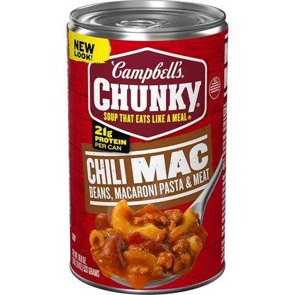 Campbell's Chunky Chili Mac, 18.8 oz Can – Mild-Tasting Pantry Meal Picky Eaters Can Enjoy at the Kitchen Table