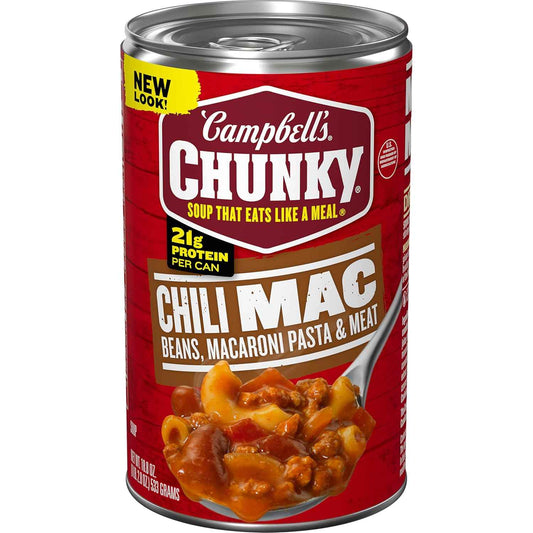 Campbell's Chunky Chili Mac, 18.8 oz Can – Mild-Tasting Pantry Meal Picky Eaters Can Enjoy at the Kitchen Table