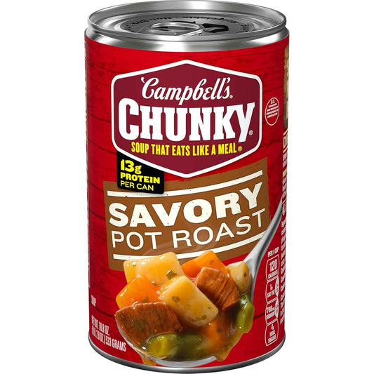 Campbell's Chunky Savory Pot Roast Soup – 5-Minute Work-from-Home Lunch That Beats Fast Food, 18.8 oz Can