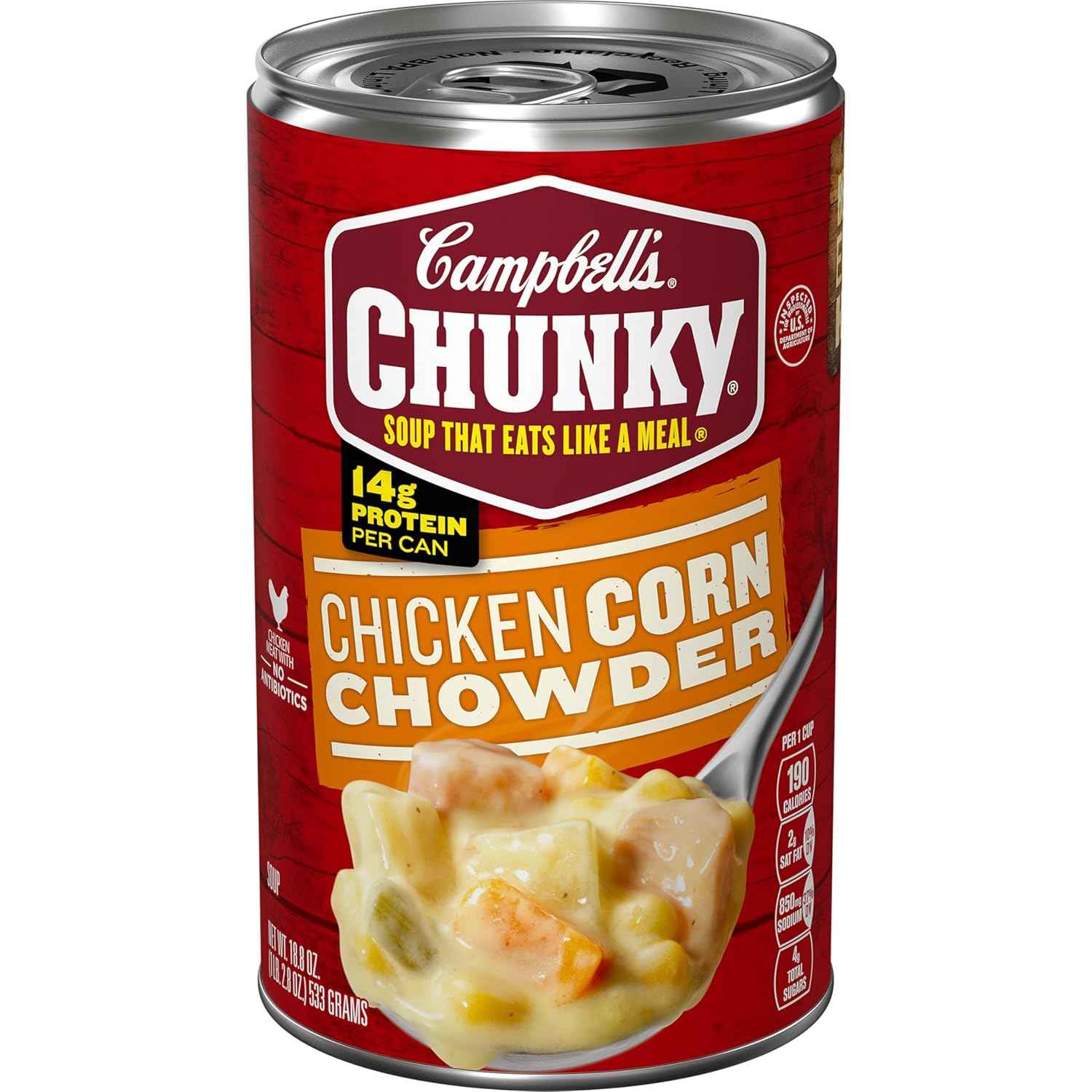 Campbell's Chunky Soup with Country Vegetables – Filling Single-Serve Meal for Calorie-Conscious Routines, 18.8 Oz