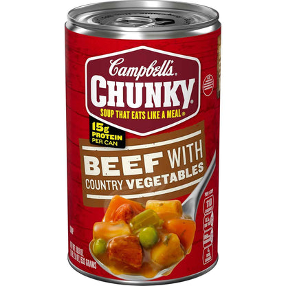 Campbell's Chunky Soup with Country Vegetables – Filling Lunch for College Students and Dorm Life, 18.8 Oz