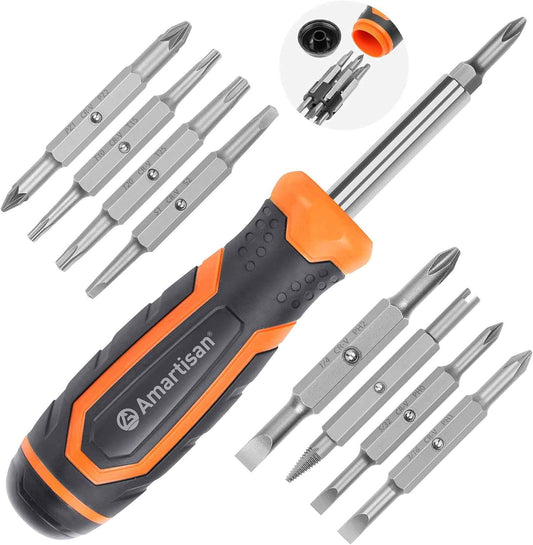 Amartisan 18-in-1 Screwdriver Set – Quick Bit Changes for Fast Furniture Assembly and Daily Repairs
