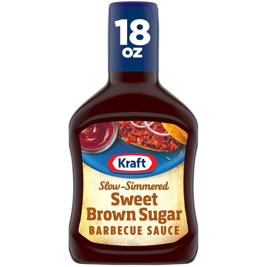 Kraft Sweet Brown Sugar Slow-Simmered Barbecue Sauce, 18 oz Kid-Friendly BBQ Sauce for Family Dinners