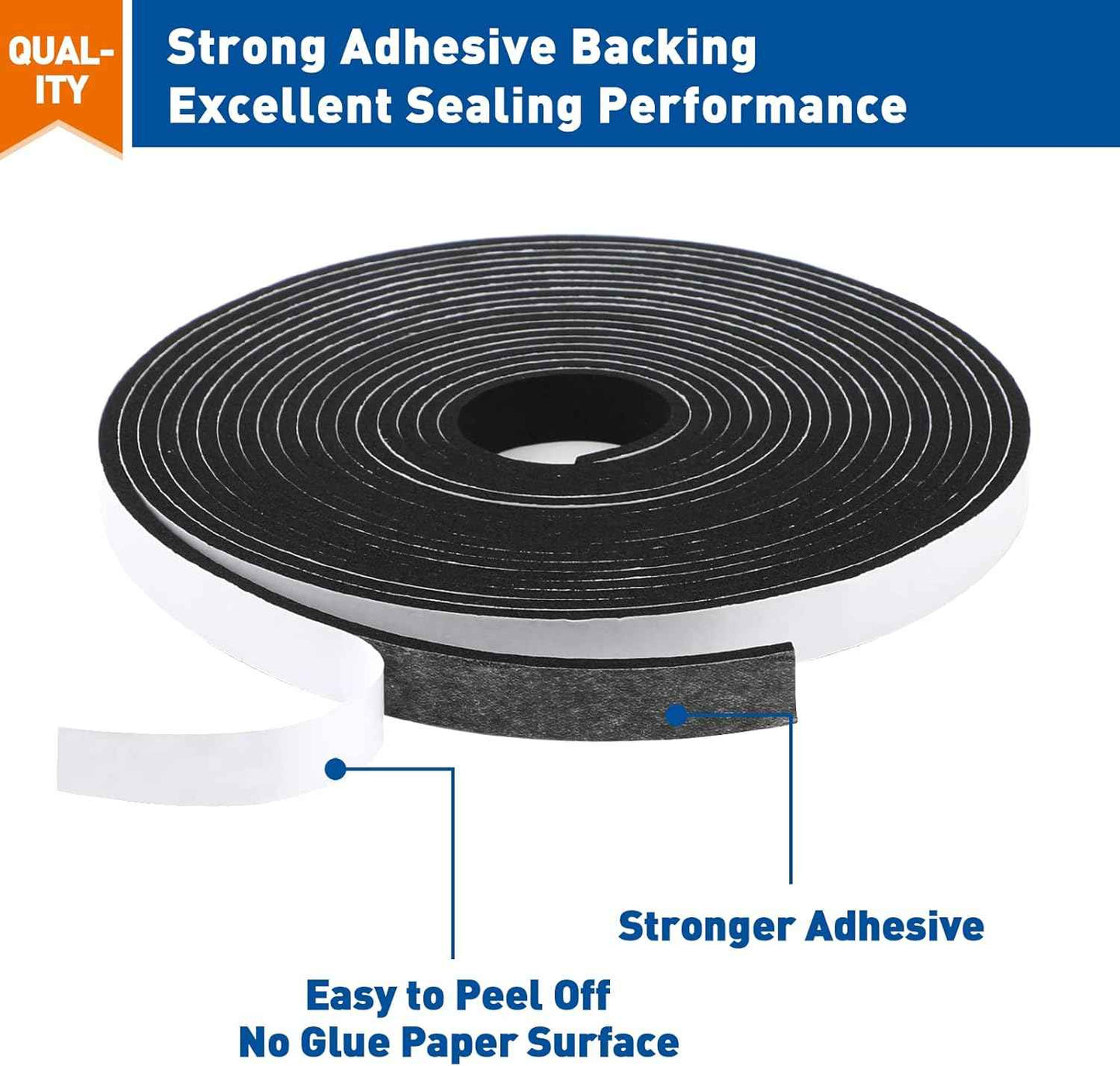 MAGZO Weather Stripping Door Seal – Cozy Bedroom Seal for Drafty Windows and Doors, Noise-Reducing Foam Tape