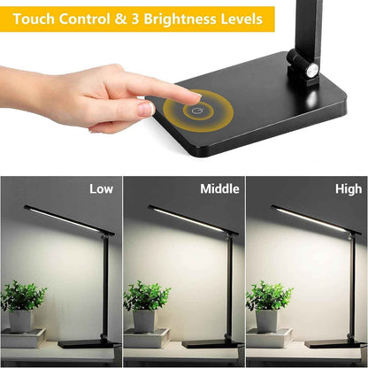 BrandName Minimalist Desk Lamp – Clean-Lined LED Task Light, 3-Level Touch Dimmer in Neutral Finishes
