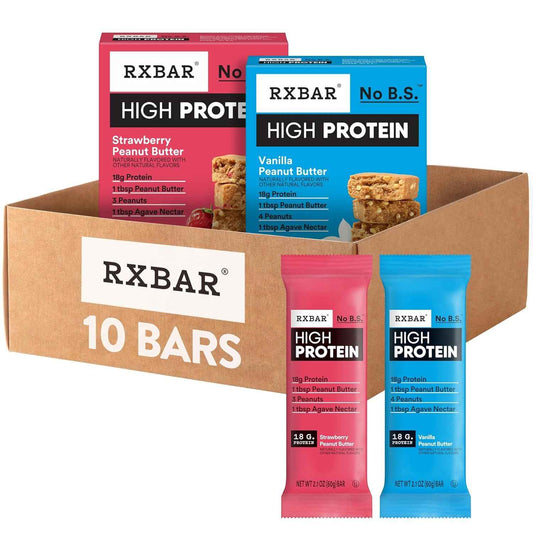 RXBAR High Protein Bars – Focus-Sustaining Office Snack to Beat Afternoon Slumps, Gluten Free 10 Pack