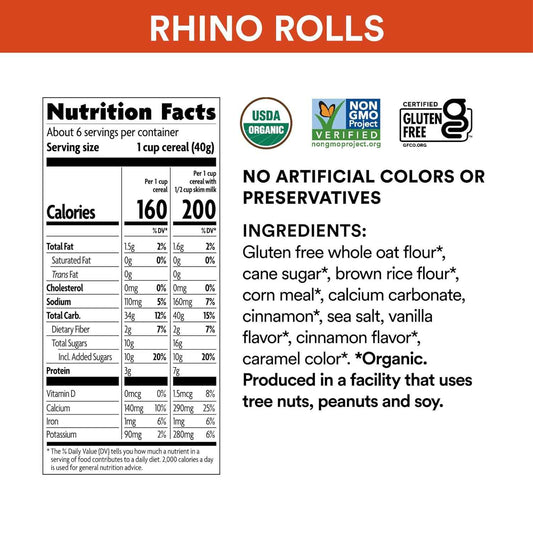 EnviroKidz Rhino Rolls Cinnamon Cereal – Meaningful Holiday Gift for Eco Conscious Families and Wildlife Lovers