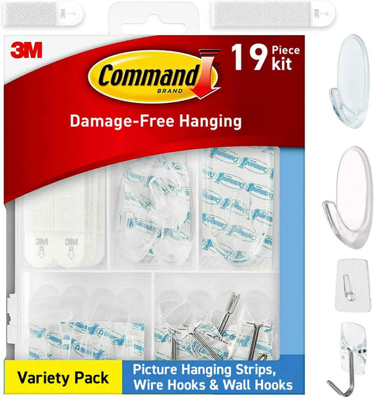 Command Damage-Free Clear Hooks - Streamlined Hanging Solution for Intentional, Less-Is-More Home Design
