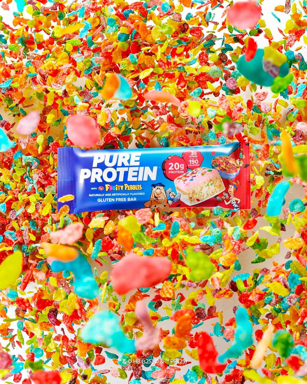 Pure Protein Fruity PEBBLES™ Protein Bar – Lunchbox-Friendly Snack Kids Love, 20g Protein, 3g Sugar