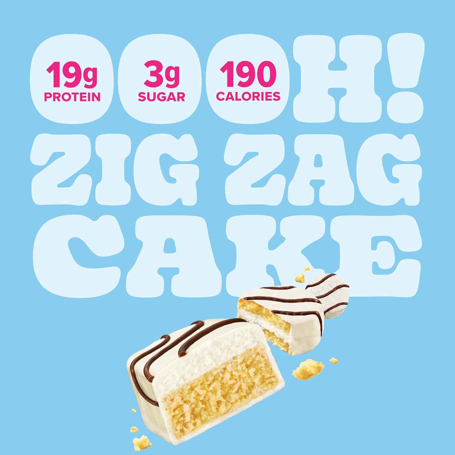 Pure Protein Zig Zag Cake Protein Bars – Lunchbox-Friendly Snack for School and After-School, Gluten Free Protein Bar