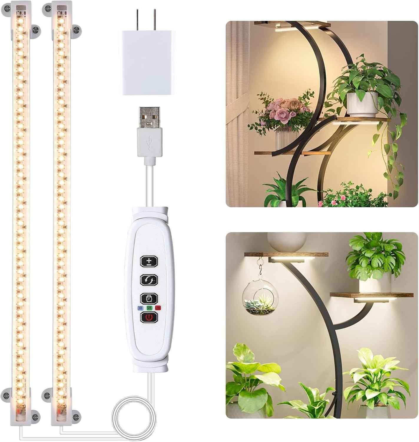 LORDEM Grow Light Strip – Mindful Plant Care Companion for Bedroom Wellness Corner, Full Spectrum 3500K with Auto Timer