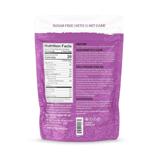 Lakanto Sugar Free Drinking Chocolate - Evening Wind-Down Cocoa Mix for Mindful Keto Rituals, Monk Fruit Sweetened, 1g Net Carb