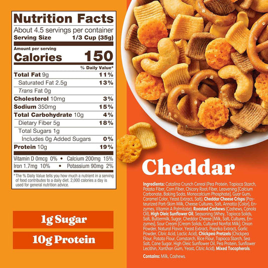 Catalina Crunch Cheddar Snack Mix – Low-Carb Wellness Pantry Staple for Blood Sugar Balance, 1g Sugar