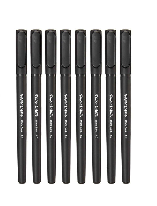 Paper Mate Write Bros Ballpoint Pen – Classroom Set for K-12 Students and Teachers, 1mm Medium Point Black Ink 8 Pack