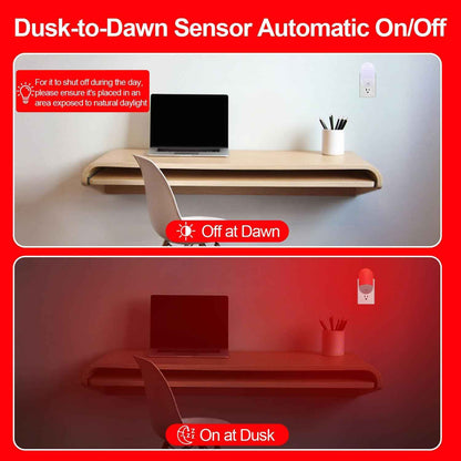 LumiRed Flameless Red Night Light for Safe Nighttime Navigation, Hallway and Bathroom Plug-in 2-Pack
