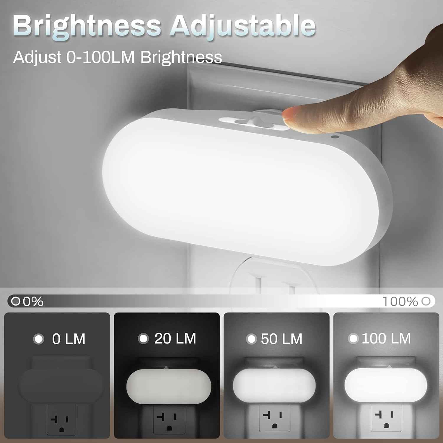 DORESshop Plug-in Night Light with Motion-Free Light Sensor – Cool-Running 1W LED Night Light Safe Around Kids, Pets, and Elderly