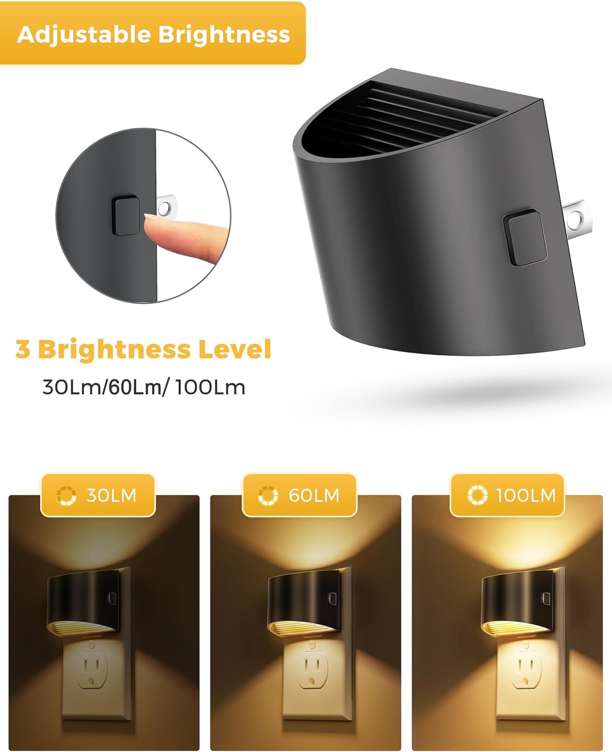 1w led consumption with 3000k soft white output (variant options: daylight white, amber, multi-color, 3cct)