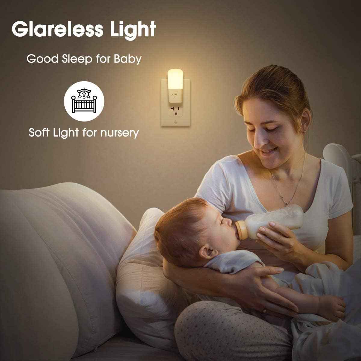 LOHAS Plug-in Night Light for Nursery and Kids Room, Dusk to Dawn Dimmable LED for Safe Nighttime Bathroom Trips