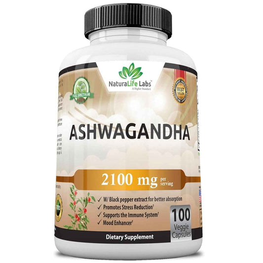 NaturaLife Labs Organic Ashwagandha 2100 mg – Thoughtful Wellness Gift for Her on Birthdays and Holidays