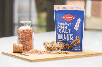 Diamond of California Himalayan Pink Salt Walnuts – Portable Salty Snack for Camping and Picnic Coolers