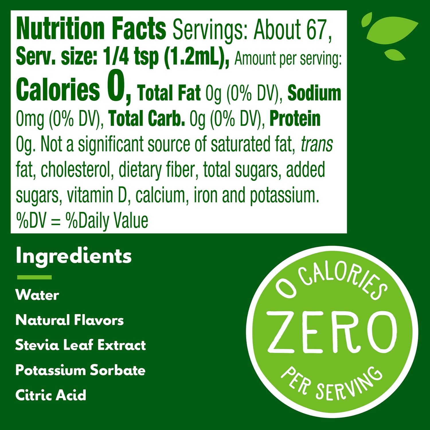 2.7 fl oz bottle delivering 67 servings per container