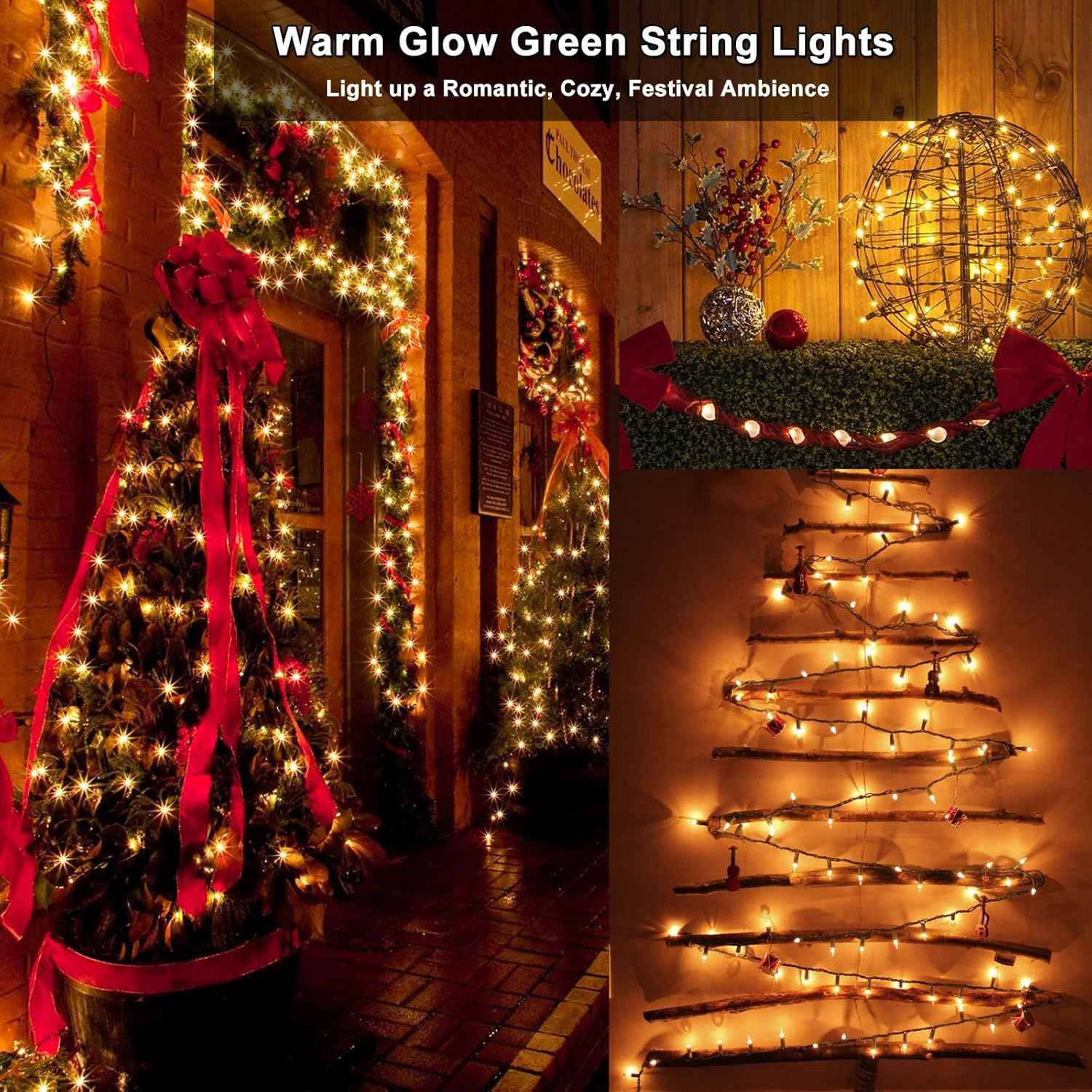 BrizLabs Warm White Christmas Lights – Thoughtful Holiday Gift for Home Decorators and New Homeowners, 2 Pack
